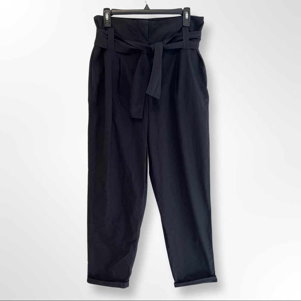 Dorothee Schumacher Black High Waist Cotton Paperbag Pants Size 3 ($500)